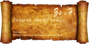 Zsigrai Horácia névjegykártya